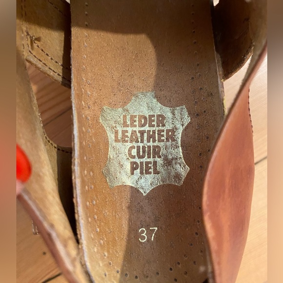 Vintage 1960s Brown Leather Shoes, Lace Up, EU Size 37, US 6.5 - Picture 7 of 8